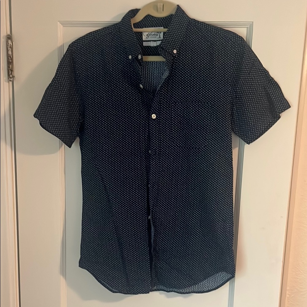 Men's Bonobos Blue Patterned Shirt Small